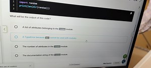 1 import random2print(len(dir(random)))What will be the outp... | Filo