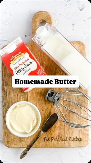 In just about 10-15 minutes you can be enjoying creamy homemade butter fresh out of your stand mixer! All you need is some heavy cream, salt, and an ice bath. I’ve got the full recipe step by step walkthrough on my site. Linked in my profile as usual! ⁠ ⁠ https://thepracticalkitchen.com/how-to-make-stand-mixer-butter-buttermilk/ | The Practical Kitchen