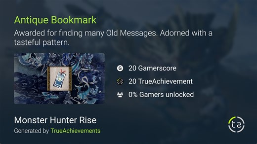 Antique Bookmark achievement in Monster Hunter Rise