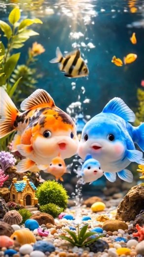 Beautiful colorful fish swimming in aquarium 🐟🌈