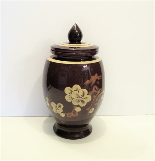 Vintage Asian Red Clay Ginger Jar: Hand-crafted Floral Pottery Urn - Etsy
