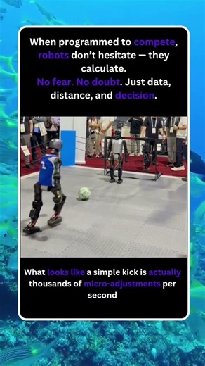 A robot kicking a ball in real life