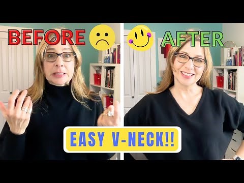 Easiest way to turn a high neck into a V-neck!