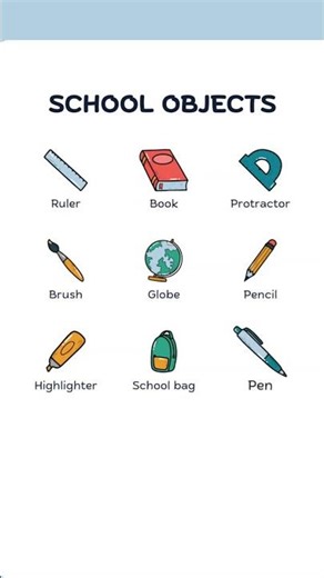 School Objects |Classroom Objects |Objects In English |Kids English Vocabulary | School |Vocabulary