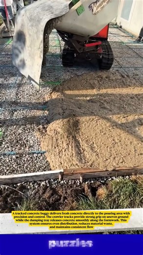 This Machine Pours Concrete Perfectly | Tracked Concrete Buggy🤩