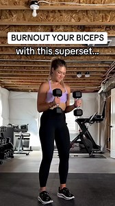 BURNOUT your BICEPS with this superset 🔥😎🤝 this one came straight from inside my dumbbell only weekly workout plan! Ready to get started?! 🔗 on Movement With Julie #bicepworkout #armworkout #armday #homeworkout #athomeworkouts #workoutroutine | Movement With Julie