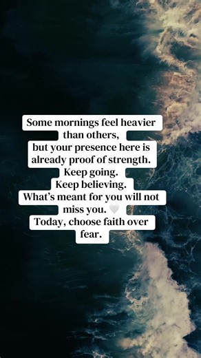 Good morning. Take a deep breath. You are still here for a reason. God didn’t bring you this far to leave you now. Even if you can’t see the way, trust that He is working. Believe in yourself again you are becoming stronger, wiser, and more prepared than you realize. One step today is enough. #MorningEncouragement #FaithOverFear #BelieveInYourself #GodIsWorking #KeepGoing