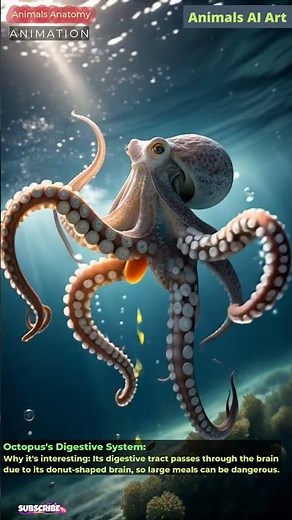 Octopus's Digestive System Animation | Animals AI Art | 34