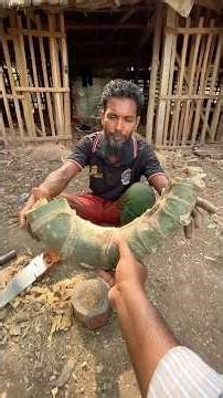 Creative Bowl Craft from Waste Curved Bamboo #bamboo #bowlmaking #craft #ecofriendly #bamboocraft