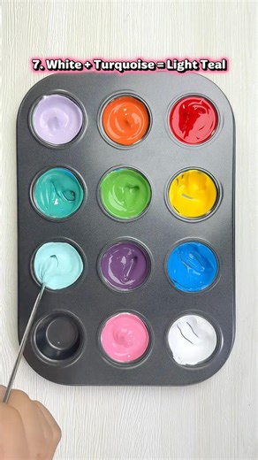 ❤️💛💙🤍How to create 12 beautiful new colors #satisfying #mixingcolors #colormaster