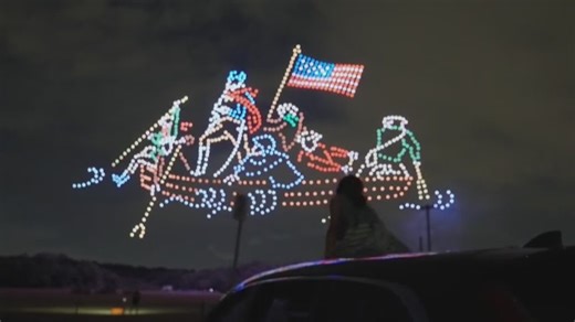 10K views · 124 reactions | Cities across the U.S. are trading fireworks for drones this Fourth of July. Drone shows have exploded in popularity in recent years and offer a safer, quieter alternative to traditional pyrotechnics. Kevin Prince, co-founder of Heads In The Sky Drones, joined "NewsNation Now" to discuss. #DroneShow #FourthOfJuly | NewsNation | Facebook