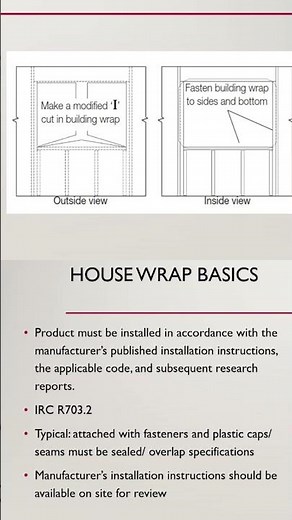 House wrap basics. Residential. Know the code! #inspector SUBSCRIBE!