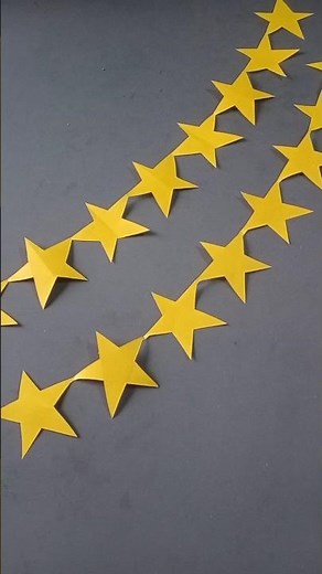 DIY Paper Star Garland ✨ | Easy Handmade Decoration Idea 💛 #Shorts