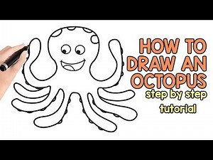 How to draw an octopus - step by step drawing tutorial