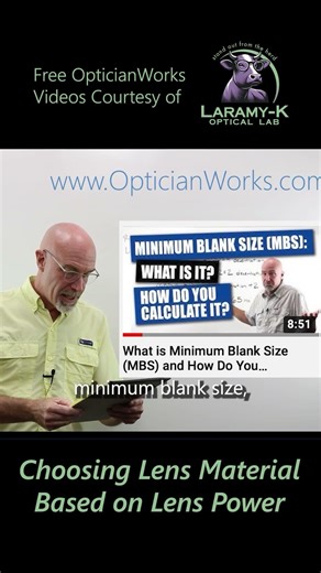 Choosing Lens Matierial Based on Lens Power