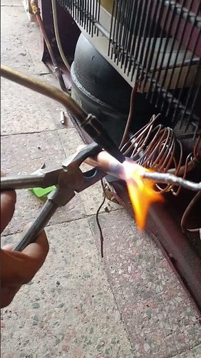 How to Weld Refrigerator Copper Pipes to Condenser | Compressor Repair Tutorial #RefrigeratorRepair