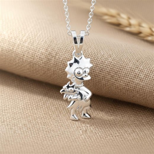 Cartoon Girl Holding Cat Pendant 925 Sterling Silver Polished Gold Vermeil Pop Culture Necklace Gift for Her - Etsy