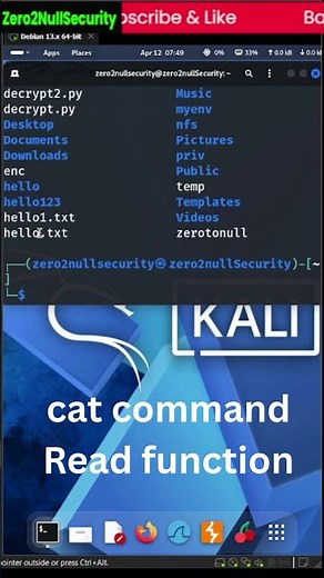 cat - command Read function Part-2 | #kalilinux #kalilinuxtutorial #cybersecurity #hackinfo