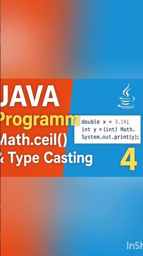 💻 Java Programming Explained: Math.ceil() & Type Casting | Learn Java Basics in 2 Minutes! 🚀