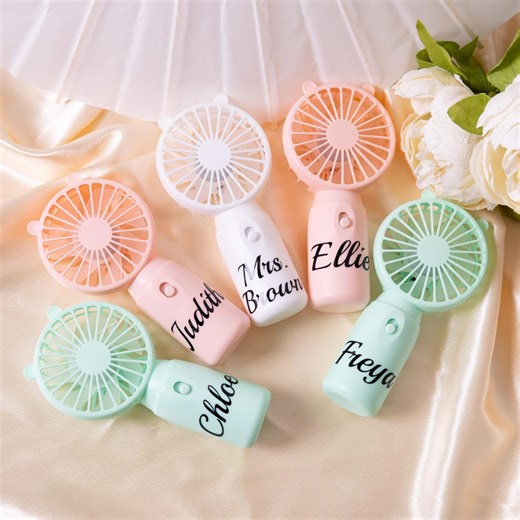 Event Cooling Fans, Personalized Mini Handheld Fan, Bridesmaid Proposal Gift, Custom Name Bachelorette Party Favor, Wedding Mini Fans - Etsy