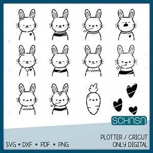Easter Bunnies / Easter Bunnies - Cricut, Cut Files, Plotter File Svg, Pdf, Dxf - Etsy Canada