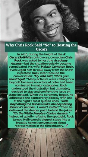 Why Chris Rock Said “No” to Hosting the Oscars