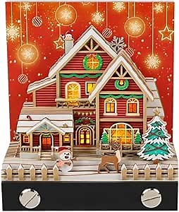 Time Piece Calendar 2025, Christmas 3D Memo Pad Art Calendar With Lights, Tear Away 3D Paper Notepad DIY Notes, Creative Desk Calendar for Home Office, Gift (2025 Christmas)