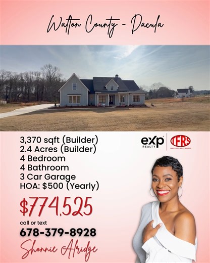 🏡 𝐖𝐚𝐥𝐭𝐨𝐧 𝐂𝐨𝐮𝐧𝐭𝐲, 𝐆𝐀 🏡 Come on in—this one’s worth the view. ❤️ Interested in New Construction? Don’t go at it alone. Let me help you buy your perfect family home😀 Let our 20 years of expertise assist you😁 Comment “❤️” ⬇️ & Subscribe “New Homes in Georgia by Shonnie Alridge” YouTube channel 😉 🎥𝙒𝙖𝙩𝙘𝙝 𝙛𝙪𝙡𝙡 𝙫𝙞𝙙𝙚𝙤 𝙝𝙚𝙧𝙚! 👉 https://youtu.be/Xe9En2ePEKg | Trinity First Realty Services brokered by Exp Realty