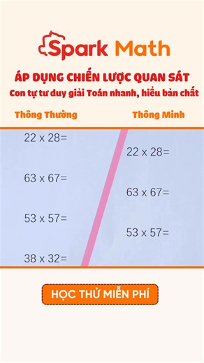 ❓Ba mẹ có bao giờ thấy con: - Làm Toán được vài dạng quen mà “đổi đề” là… bó tay? - Gặp bài khó liền sợ, không biết bắt đầu từ đâu? - Học nhiều mà vẫn không hiểu “vì sao làm thế này”? 👉 Đó là vì con chưa được học cách tư duy chiến lược - Heuristics Ở Spark Math, mỗi bài học Toán được thiết kế như một “nhiệm vụ tư duy”. Trẻ không được cho sẵn đáp án, mà được hướng dẫn cách suy nghĩ hiểu vấn đề - Lựa chọn cách giải - Tiến hành giải - Rà soát kết quả. Với 12 chiến lược Heuristics (như vẽ sơ đồ, là