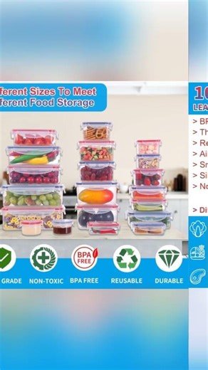 Clear 85oz Airtight Leakproof Food Storage Containers Set