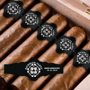 Casino Bachelor Party Vegas, Custom Poker Party Favors, Cigar Bands - Etsy