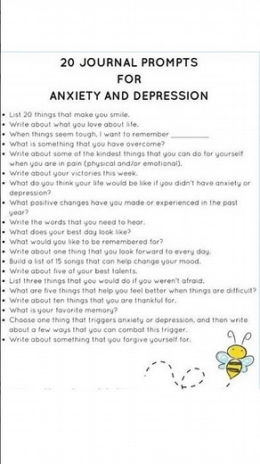 20 Journal Prompts for Anxiety and Depression