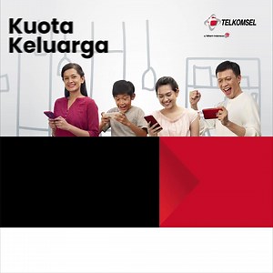Nikmati internetan hemat bareng keluarga dengan kuota hingga 80GB. Aktifkan Kuota Keluarga di aplikasi MyTelkomsel sekarang! | Telkomsel