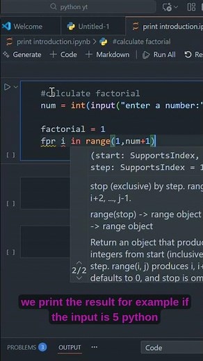 Calculate Factorial in Python 🐍 | Beginner Coding Short #python #shorts #datascience #coding