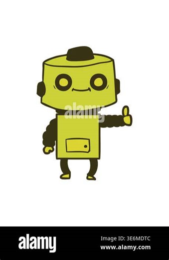 changing color animation of a hand drawn cartoon robot Stock Video Footage - Alamy