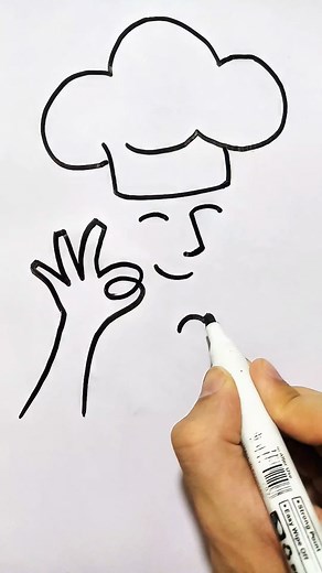 How to draw a Chef 👨🏻‍🍳 | Outline drawing for beginners