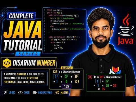 Disarium Number In Java Explained Step-by-Step | Master In Looping in Java