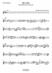 All of Me (Intermediate Level, alto sax, Holiday) (Billie Holiday) - Saxophone Sheet Music