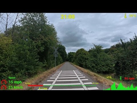 90 minute Indoor Cycling Bike Lane 🚂🚴‍♂️💚 Speed Display 4K Video