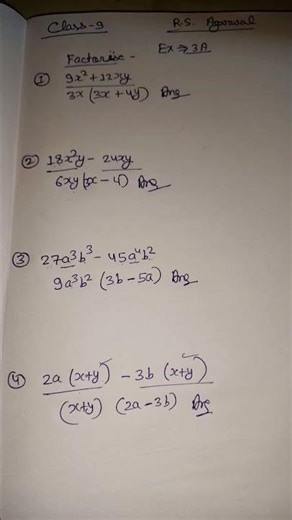 Class-9th Maths Ex-3A Q.no-1,2,3,4 RS Agarwal