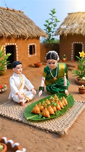 Miniature Doll Making Samosa From Scratch | Indian Village Snack Recipe | Tiny Kitchen #asmr #shorts