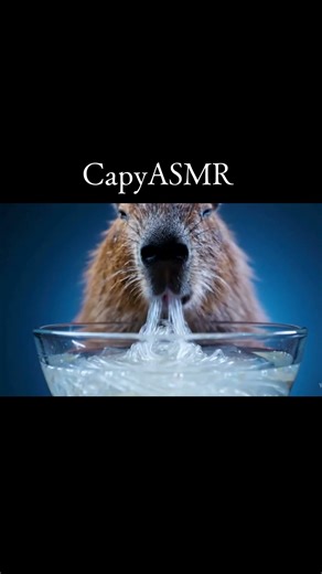 Capybara ASMR — Slurping Somen Noodles 🍜🦦#asmr