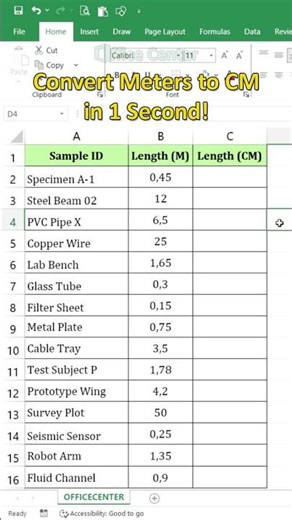 Convert Meters to CM in 1 Second! ⚡ #excel #dataextractor #exceltips #dataanlysis #exceltricks