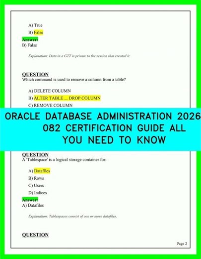 Oracle 1Z0-082 Certification Guide 2026: Master Database Administration & Pass First Try