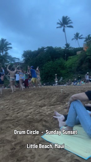 Drum Circle Gathering at Little Beach, Maui