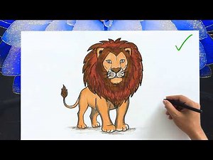 How to Draw a Lion | Easy Lion Drawing with color for Beginners | Draw The Lion King Mufasa