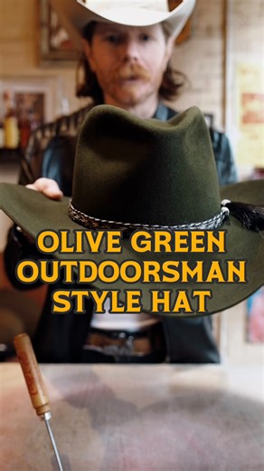 31K views · 4.5K reactions | Olive Green Outdoorsman style hat! I say things are my favorite all the time, but this color is for certain my favorite color because of the versatility and the richness! The shape is also an amazing shape if you love the width and style of a cowboy brim, but our partial to fedora shapes. Stay wild | Wild Hats | Facebook