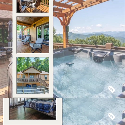 You will feel rejuvenated after a stay at the luxurious Grant & Garrett's Mountain Hideaway Cabin. This cabin offers everything anyone would wish for in a mountain vacation cabin; gorgeous views, upscale furnishings, and equipped with every comfort in mind. Mountain Hideaway is located just outside of Bryson City, and while private, it is located within a 10 minute drive to downtown. It's the perfect spot if you're interested in the many delicious restaurants, boutique shops, or taking a ride on