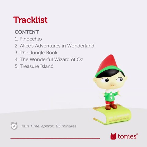 Amazon.com: Tonies Favorite Classics: Pinocchio & Other Classic Stories Audio Toy Figurine : Toys & Games