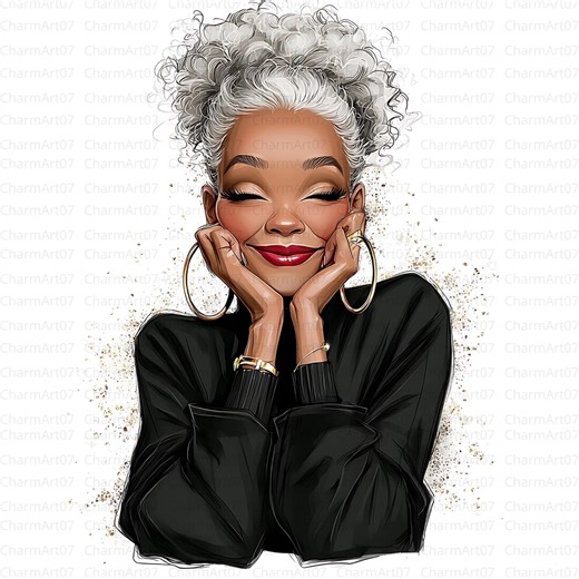 23 Funny Black Old Lady Clipart, Elegant Black Old Ladies, Printable Watercolor, High-quality Jpgs,paper Craft,digital Download,junk Journal - Etsy